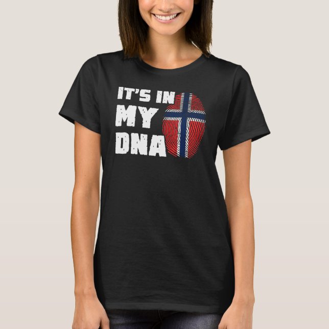 T-shirt C'est dans mon ADN Norvège Drapeau Drapeau Drapeau (Devant)