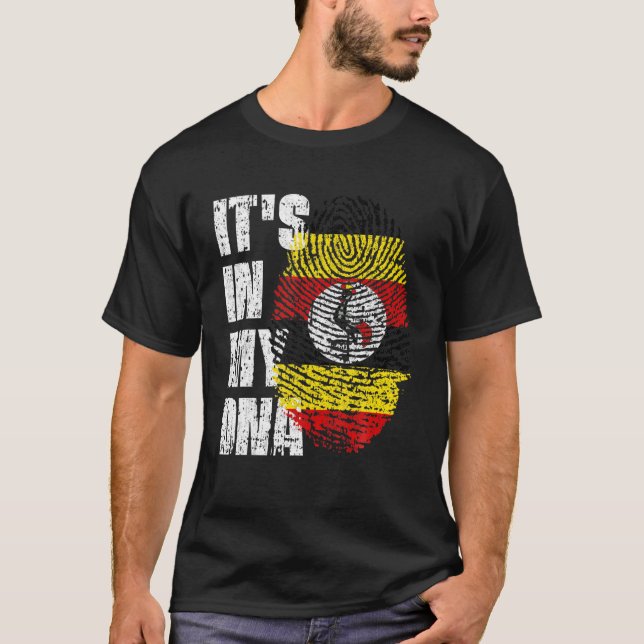 T-shirt C'est dans mon ADN Ouganda drapeau Ouganda Ouganda (Devant)