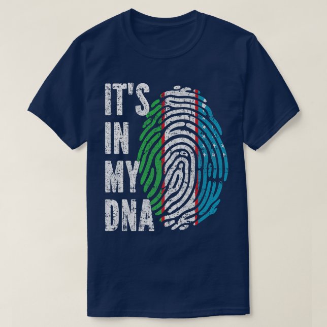 T-shirt C'EST DANS MON ADN Ouzbékistan Drapeau Ouzbek  (Design devant)