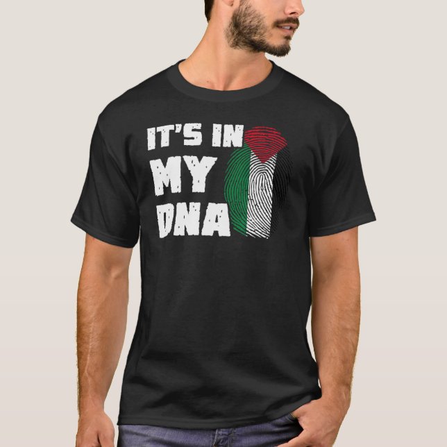 T-shirt C'est dans mon ADN Palestine Drapeau empreintes di (Devant)