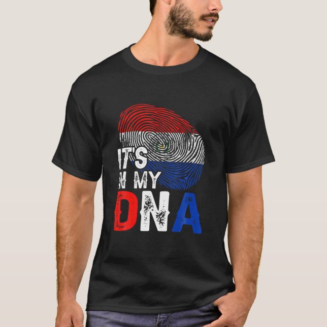 T-shirt C'est dans mon ADN Paraguay Drapeau empreintes dig (Devant)