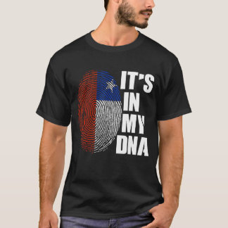 T-shirt C'est dans mon Adn Parents chiliens Chili Drapeau 