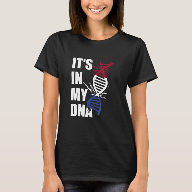 T-shirt C'est dans mon ADN Pays-Bas Drapeau ADN Racines Né (Devant)