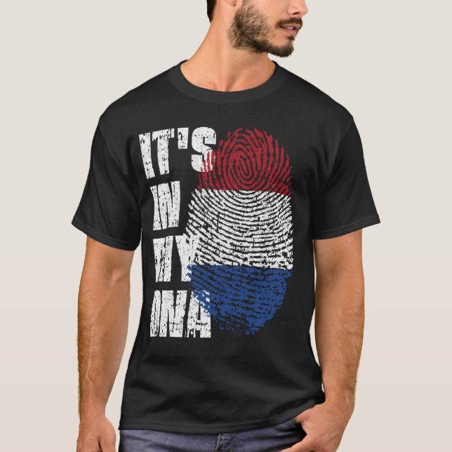 T-shirt C'EST DANS MON ADN Pays-Bas Drapeau Drapeau Don de (Devant)
