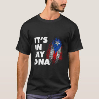 T-shirt C'est Dans Mon Adn Porto Rico Empreinte Boricua Fl