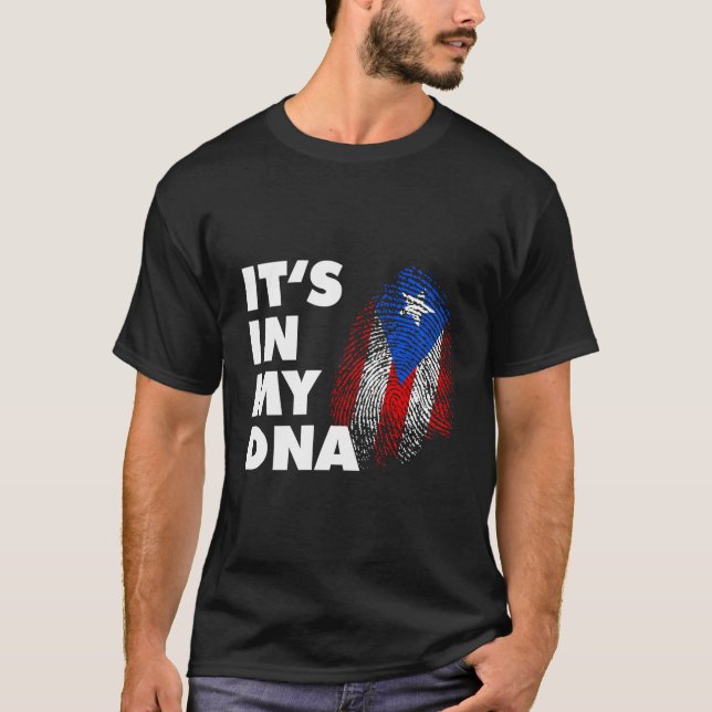 T-shirt C'est Dans Mon Adn Porto Rico Empreinte Digitale B (Devant)