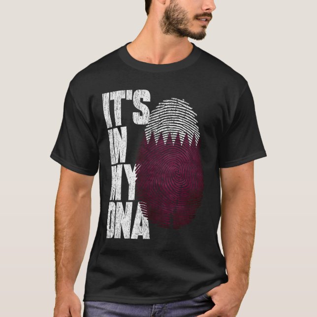 T-shirt C'est dans mon ADN Qatari Fière du drapeau du Qata (Devant)