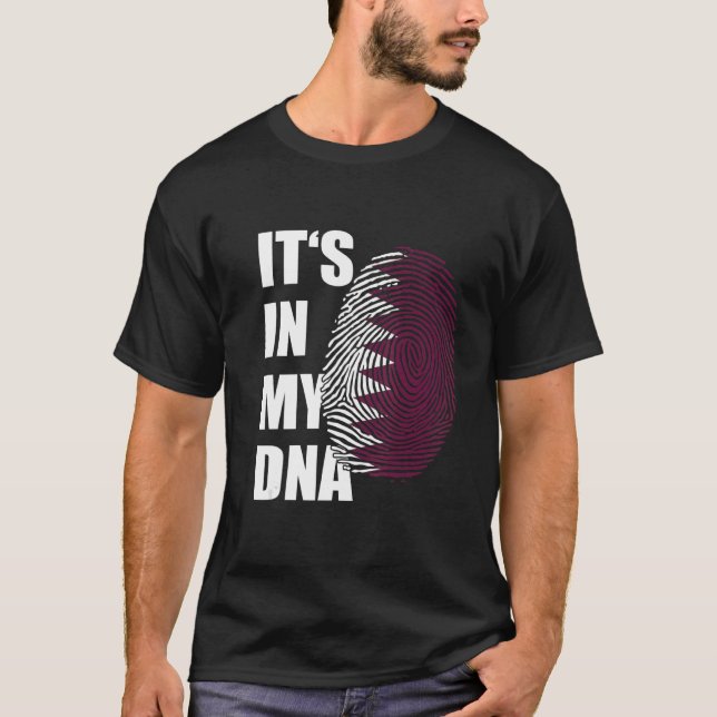 T-shirt C'est dans mon ADN Qatari Racines Fierté d'emprein (Devant)