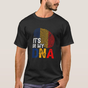 T-shirt C'est dans mon ADN Roumanie Drapeau Empreinte Patr