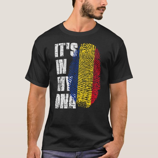 T-shirt C'est dans mon Adn Roumanie Drapeau roumain (Devant)