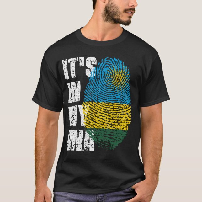 T-shirt C'EST DANS MON ADN Rwanda Drapeau garçon fille cad (Devant)