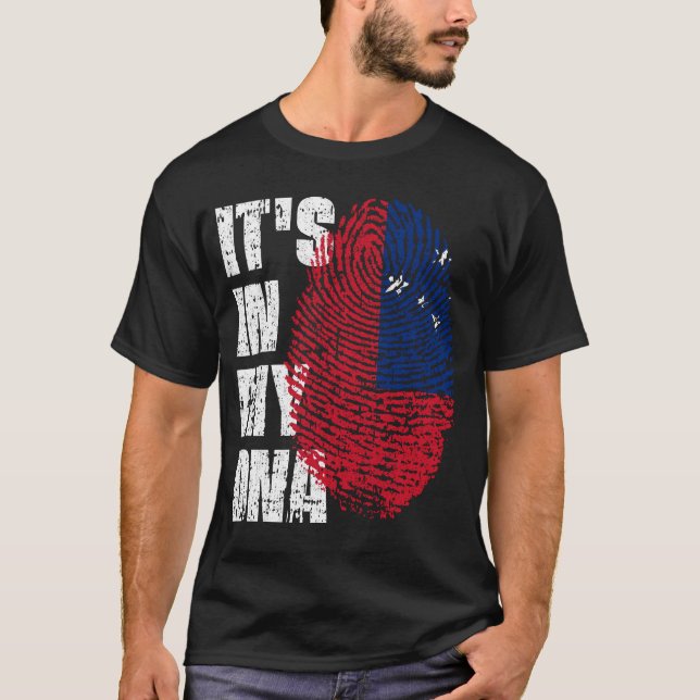 T-shirt C'EST DANS MON ADN Samoa Drapeau Drapeau Don de fi (Devant)