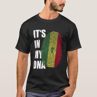 T-shirt C'est dans mon ADN Sénégal Drapeau Empreinte digit