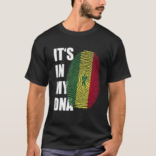 T-shirt C'est dans mon ADN Sénégal Drapeau Empreinte digit (Devant)