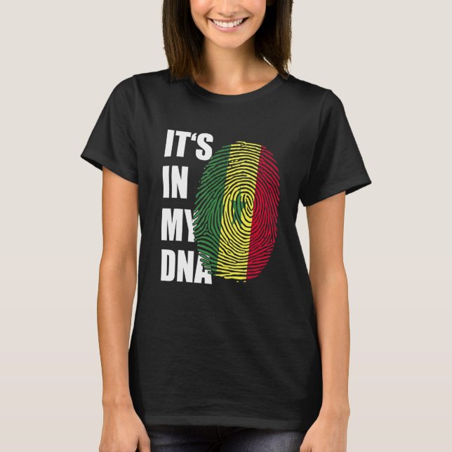 T-shirt C'est dans mon ADN Sénégal Drapeau Empreinte digit (Devant)