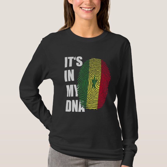 T-shirt C'est dans mon ADN Sénégal Drapeau Empreinte digit (Devant)