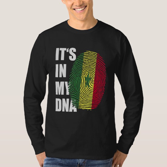 T-shirt C'est dans mon ADN Sénégal Drapeau Empreinte digit (Devant)