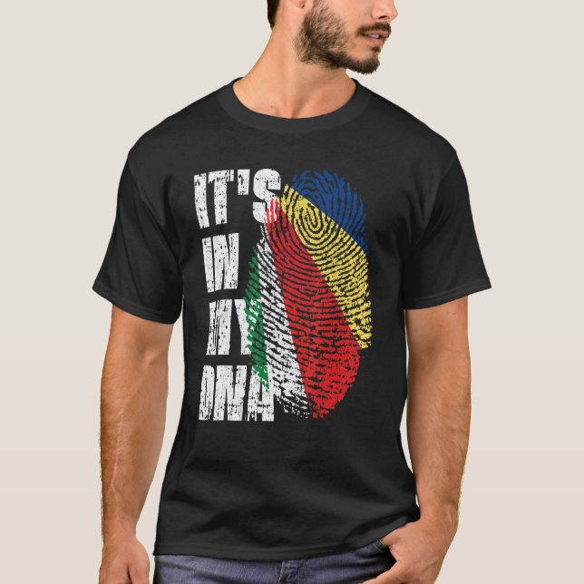 T-shirt C'Est Dans Mon Adn Seychelles Drapeau Seychellois (Devant)