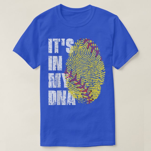 T-shirt C'EST DANS MON ADN Softball Ball Fingerprint Softb (Design devant)