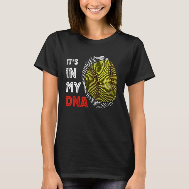 T-shirt C'est dans mon Adn Softball Sport Player Empreinte (Devant)