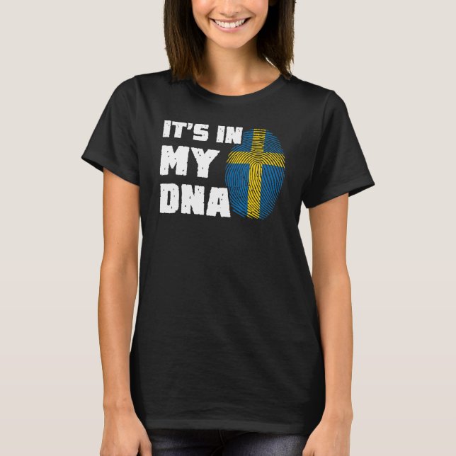 T-shirt C'est dans mon ADN Suède Drapeau Empreinte Hommes  (Devant)