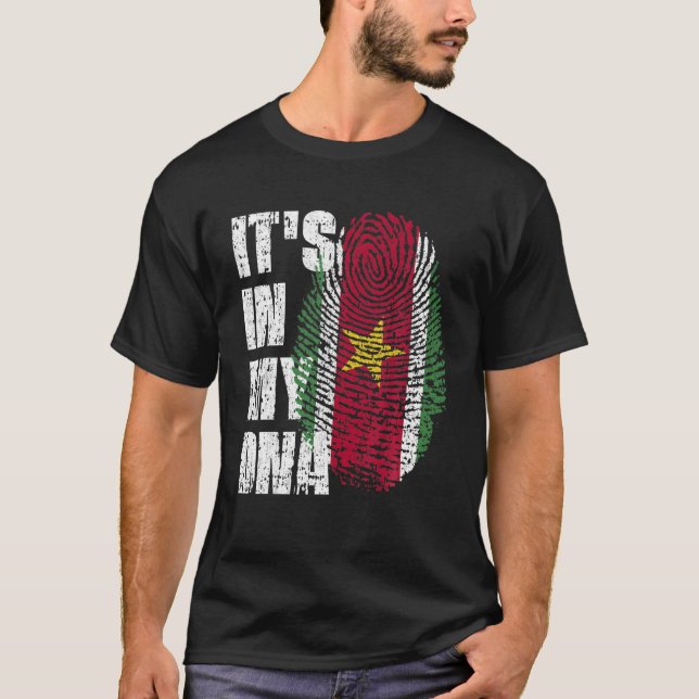 T-shirt C'est dans mon ADN Suriname drapeau Surinamais (Devant)
