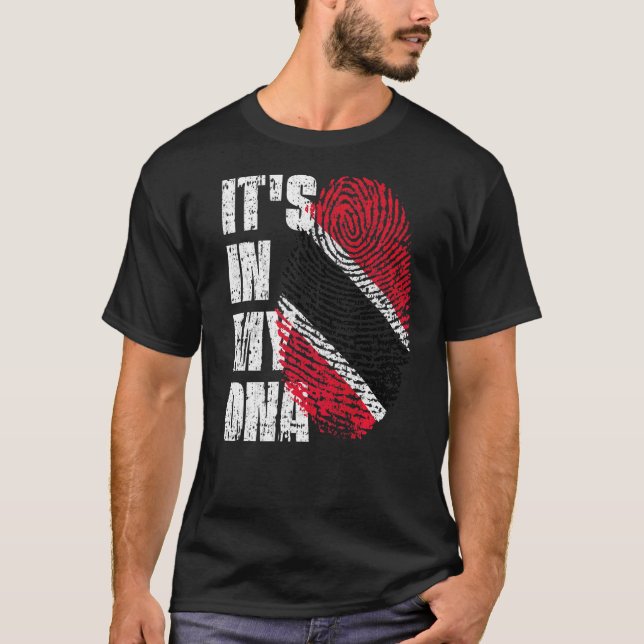 T-shirt C'est dans mon Adn Trinité-et-Tobago Drapeau Trini (Devant)