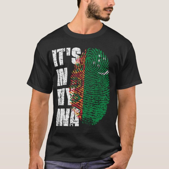 T-shirt C'EST DANS MON ADN Turkménistan Drapeau Drapeau Do (Devant)