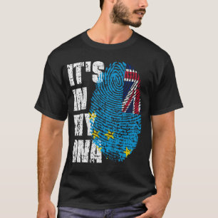T-shirt C'EST DANS MON ADN Tuvalu Drapeau garçon fille cad