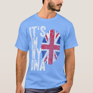 T-shirt C'EST DANS MON ADN UK Union Jack Drapeau Angleterr