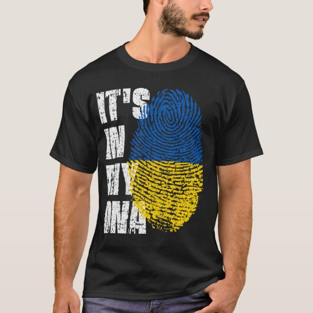 T-shirt C'EST DANS MON ADN Ukraine Drapeau Don de fille ga (Devant)