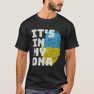 T-shirt C'est dans mon ADN Ukraine Drapeau empreintes digi