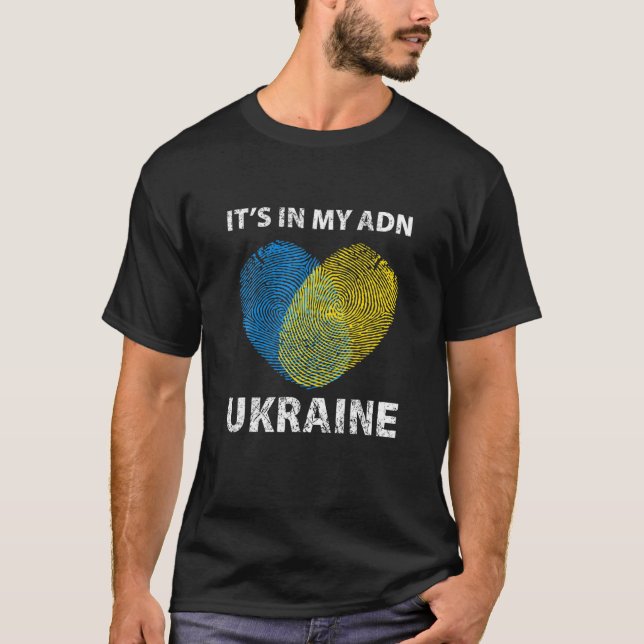 T-shirt C'est dans mon ADN Ukraine, Drapeau ukrainien je s (Devant)