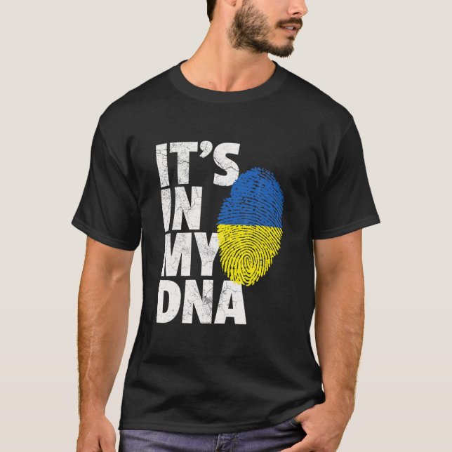 T-shirt C'EST DANS MON ADN Ukraine Drapeau Ukrainienne Fie (Devant)