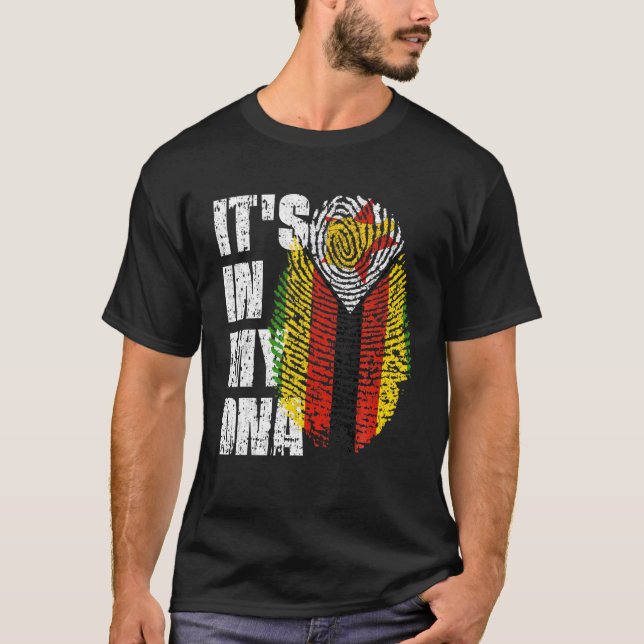 T-shirt C'EST DANS MON ADN Zimbabwe Drapeau Zimbabwe Zimba (Devant)