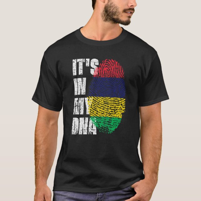 T-shirt C'est dans mon Adna Maurice Drapeau Mauricien (Devant)