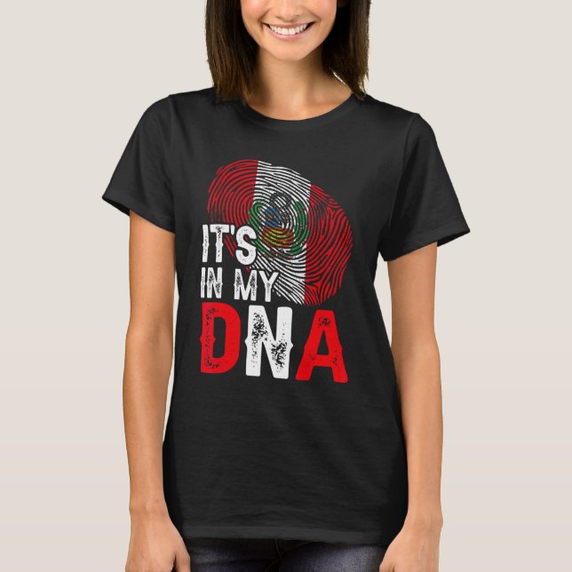 T-shirt C'est dans mon Adna Pérou Drapeau empreintes digit (Devant)