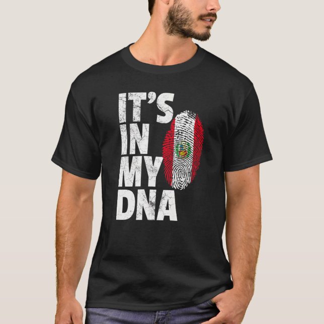 T-shirt C'est dans mon Adna Pérou Drapeau Souvenir (Devant)