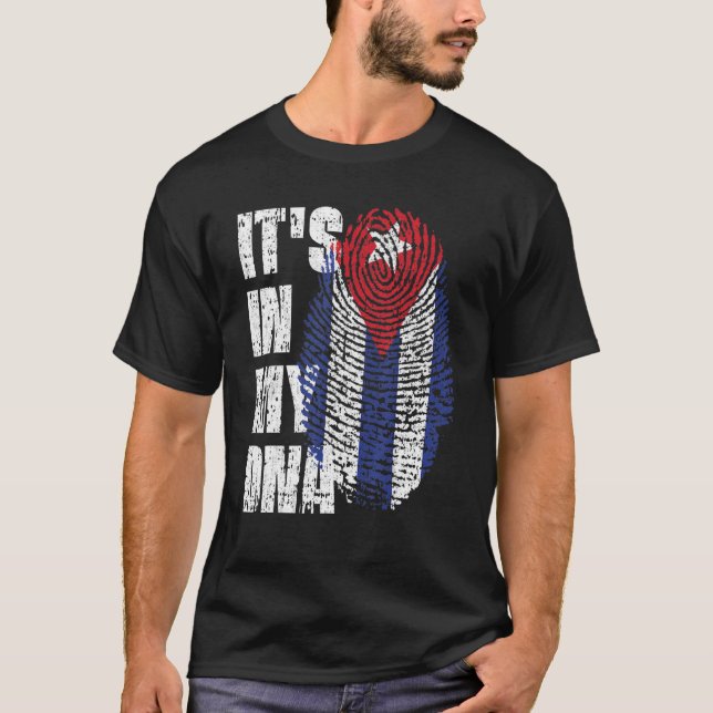 T-shirt C'est dans mon Dna Cuba Drapeau cubain (Devant)