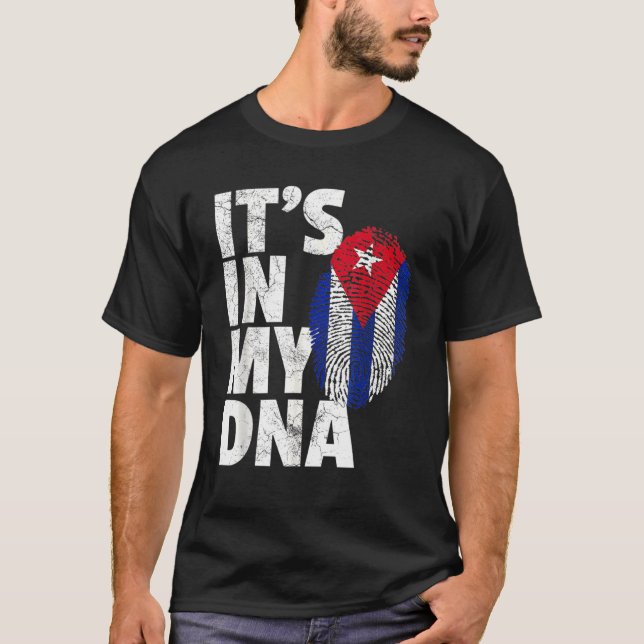 T-shirt C'est dans mon Dna Cuba Drapeau Cubain Pride Homme (Devant)