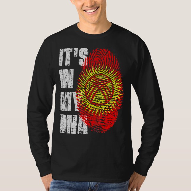 T-shirt C'Est Dans Mon Dna Kirghizistan Drapeau Kirghize (Devant)