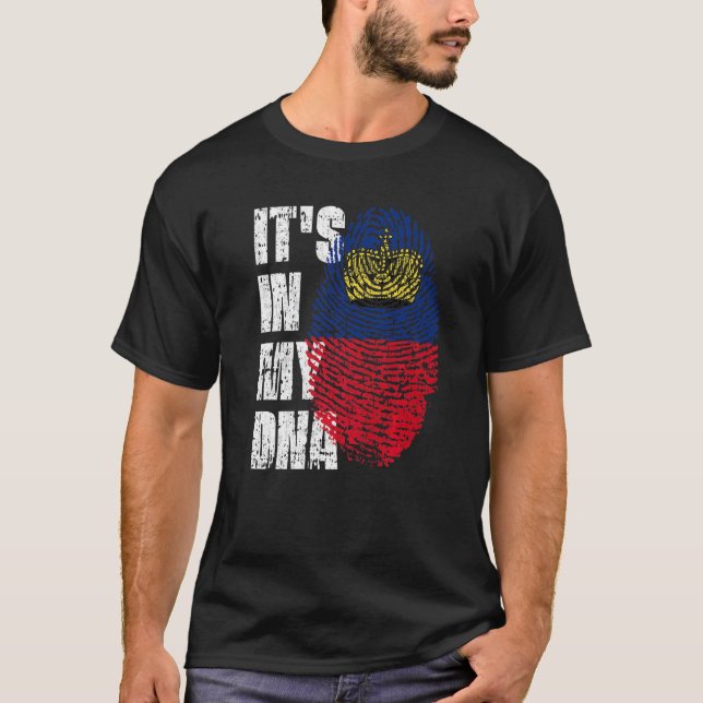 T-shirt C'est dans mon Dna Liechtenstein Drapeau Liechtens (Devant)