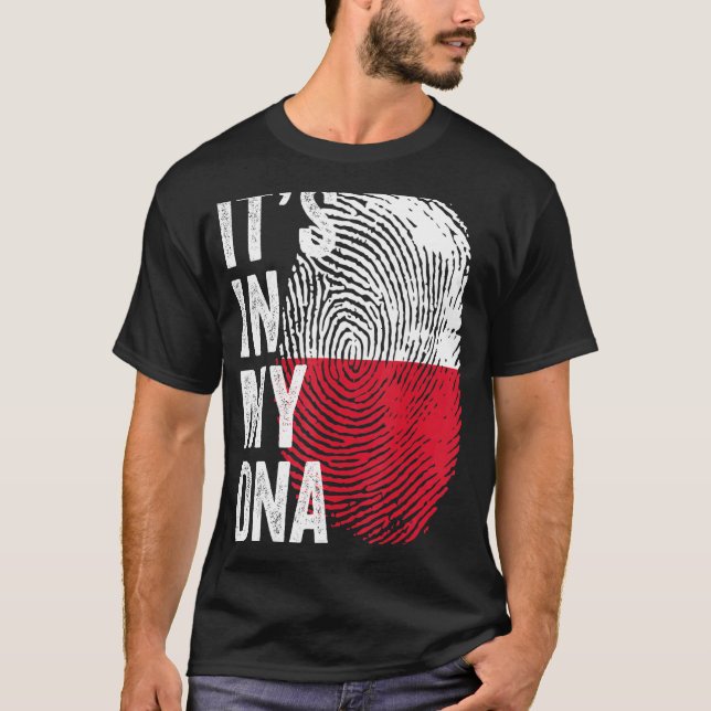 T-shirt C'est dans mon Dna Polonais Drapeau Pologne Soccer (Devant)