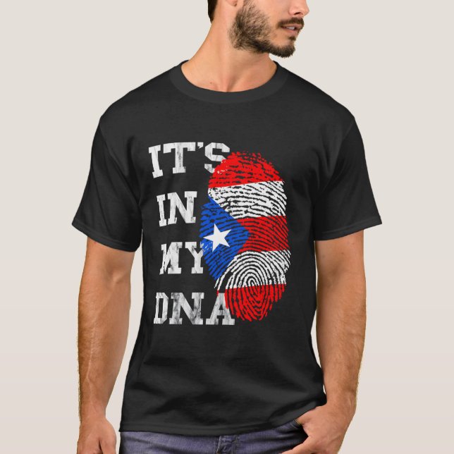 T-shirt C'Est Dans Mon Dna Porto Rico Drapeau Racines Port (Devant)