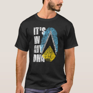 T-shirt C'est dans mon Dna Saint Lucia Drapeau Saint Lucia