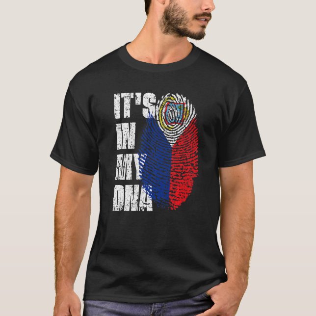 T-shirt C'est dans mon Dna Sint Maarten Drapeau St Maarten (Devant)