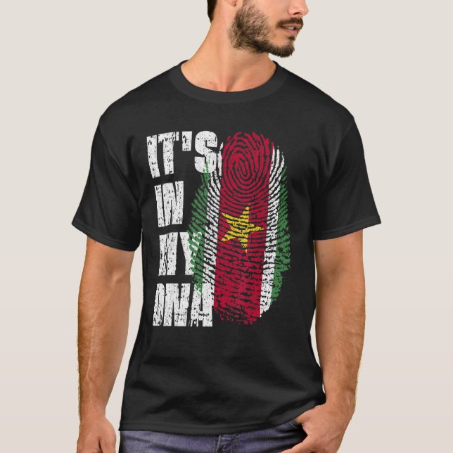 T-shirt C'Est Dans Mon Dna Suriname Drapeau Surinamais (Devant)