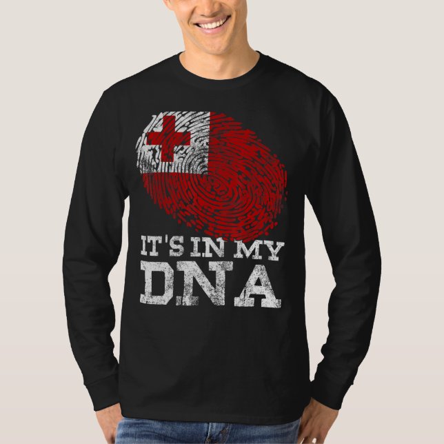 T-shirt C'est dans mon pays Dna Tonga Les gènes du drapeau (Devant)