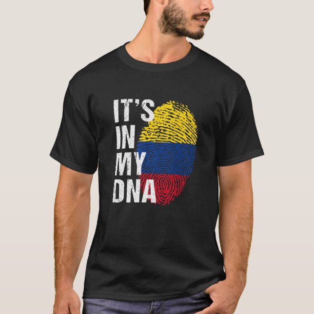 T-shirt C'est dans My DNA colombian Pride colombie Drapeau (Devant)