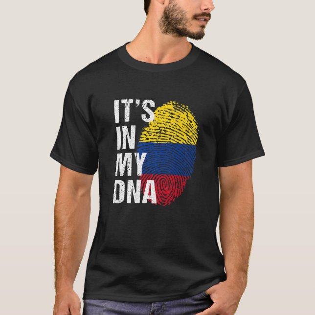 T-shirt C'est dans My DNA colombian Pride colombie Drapeau (Devant)